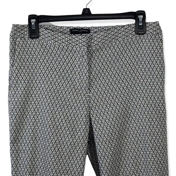 Mario Serrani Geometric Print Black and White Slim Cropped Chino Pant size 8 - Picture 9 of 9